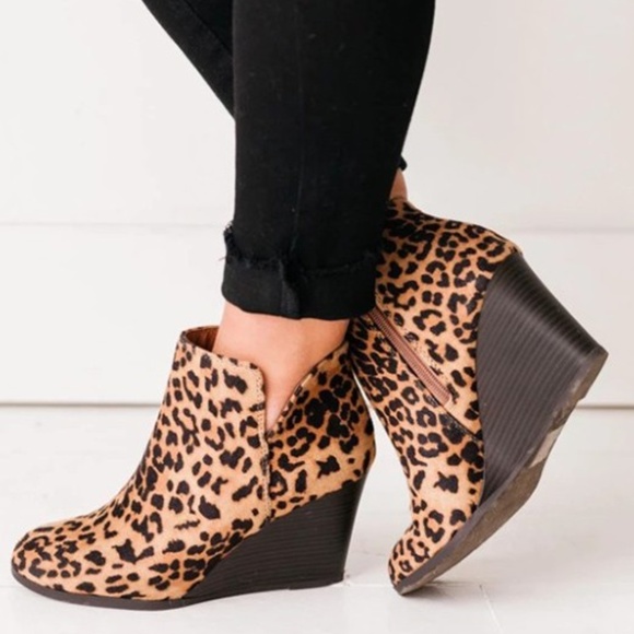 Fabutiq Shoes - Restock ARRIVES SOON Leopard wedge bootie